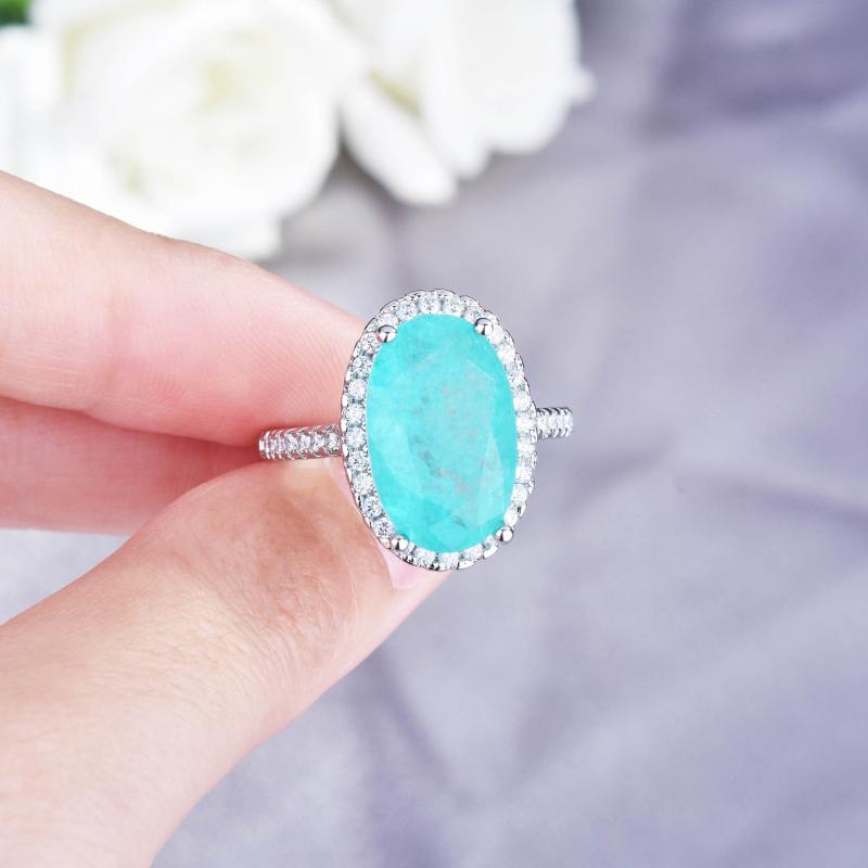 Cluster Rings Classic Lab Diamond Oval Lake Bule Paraiba Tourmaline Stone For Women Silver Color Brazilian Treasure JewelryCluster
Cluster Rings Classic Lab Diamond Oval Lake Bule Paraiba Tourmaline Stone For Women Silver Color Brazilian Treasure JewelryCluster