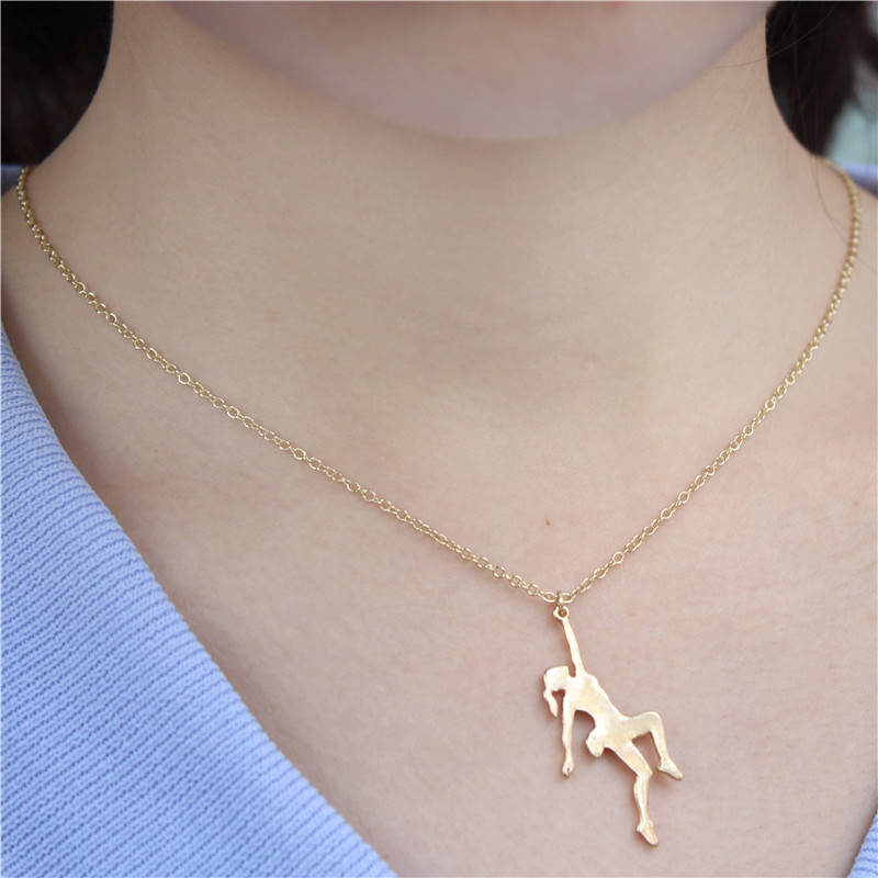30PCS Cute Baby Girl Goddess Climbing Mountain Necklace for Women Ladies Female Mom Girlfriend Jumping Gymnastics Gym Sport Gymnast Pendant Collar Cho