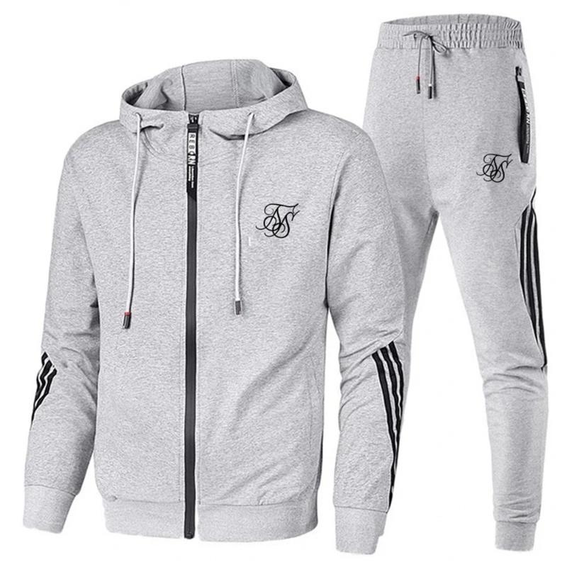 Men's Tracksuits Sik Silk Men's Clothes Zipper Shirt Sportswear Two Piece Hoodie Pants Sweatshirt Autumn And Winter SetMen's, Gray
Men's Tracksuits Sik Silk Men's Clothes Zipper Shirt Sportswear Two Piece Hoodie Pants Sweatshirt Autumn And Winter SetMen's, Gray