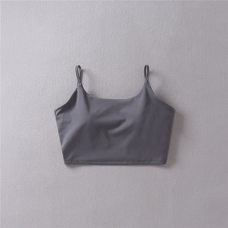 Summer style street back cross solid color short paragraph sling female wild was thin belt chest pad fitness 220325