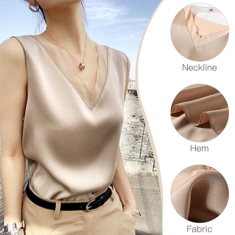 WYBLZ Women's Black White Blouses Summer Elegant Tunic Vest Vintage Office Oversized Satin Silk Blouse Chiffon Tops Shirt Femme 220316