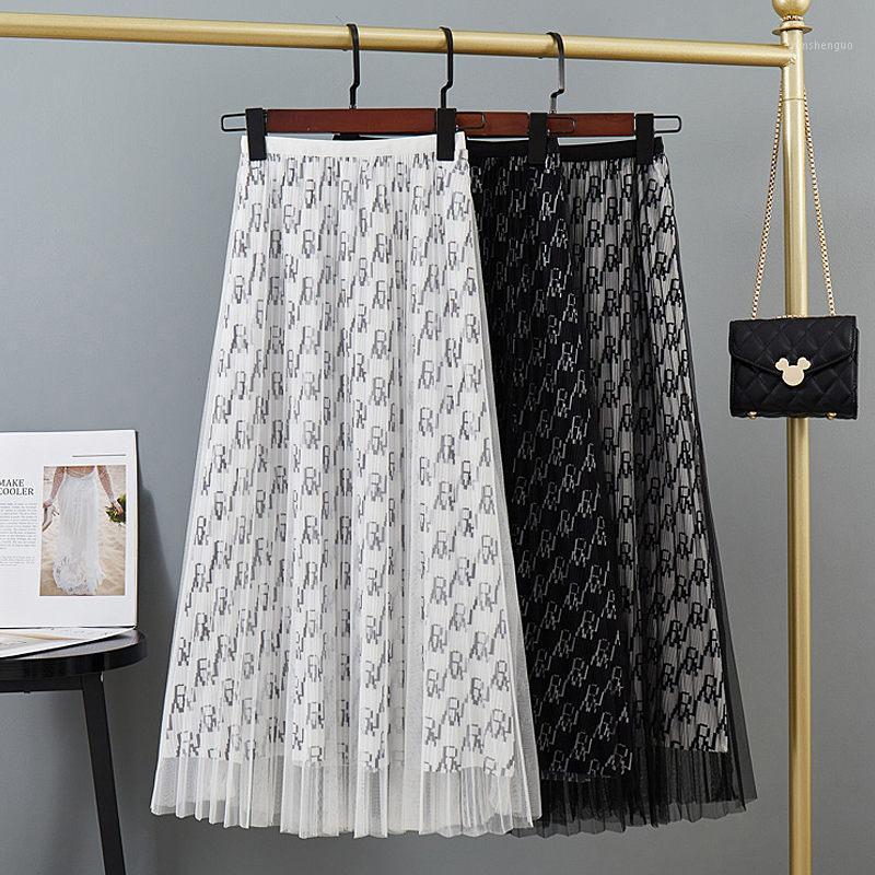 Skirts Korean Mesh Skirt Female Summer 2022 Pleated Mid-Length Letter Gauze Drape A-Line Long For Women Trendy Jupe Zh522, Black
Skirts Korean Mesh Skirt Female Summer 2022 Pleated Mid-Length Letter Gauze Drape A-Line Long For Women Trendy Jupe Zh522, Black