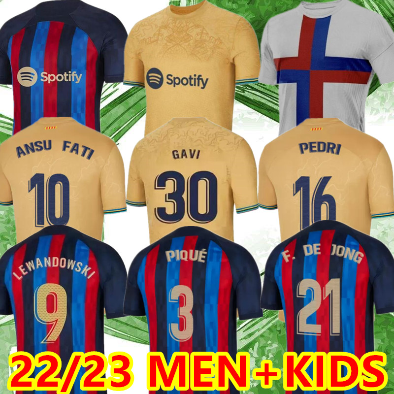 LEWANDOWSKI soccer jersey 22 23 ANSU FATI BARCELONAS PEDRI GAVI FERRAN RAPHINHA 2022 2023 F. DE JONG DEST DEMBELE Camisetas football shirt men kids kit third equipment, 22/23 away patch
LEWANDOWSKI soccer jersey 22 23 ANSU FATI BARCELONAS PEDRI GAVI FERRAN RAPHINHA 2022 2023 F. DE JONG DEST DEMBELE Camisetas football shirt men kids kit third equipment, 22/23 away patch