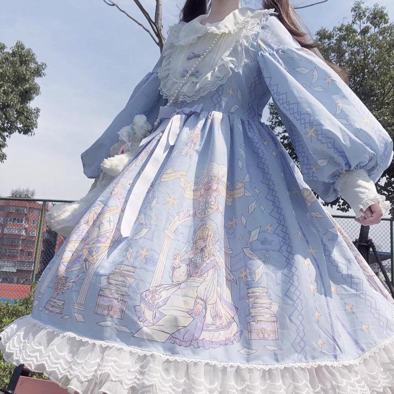 Casual Dresses 2022 Autumn Long Sleeve Angel Handle OP Lolita Dress Bow Lace Printing Belt Sweet Style Polyester Woman, Creamy-white
Casual Dresses 2022 Autumn Long Sleeve Angel Handle OP Lolita Dress Bow Lace Printing Belt Sweet Style Polyester Woman, Creamy-white
