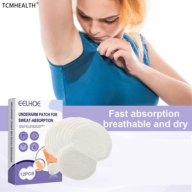 

12pcs set Underarm Pads Therapy Armpit Care Sweat Absorbent Pads Deodorant for Women Men Reusable Perfume Absorbing Guards Shield