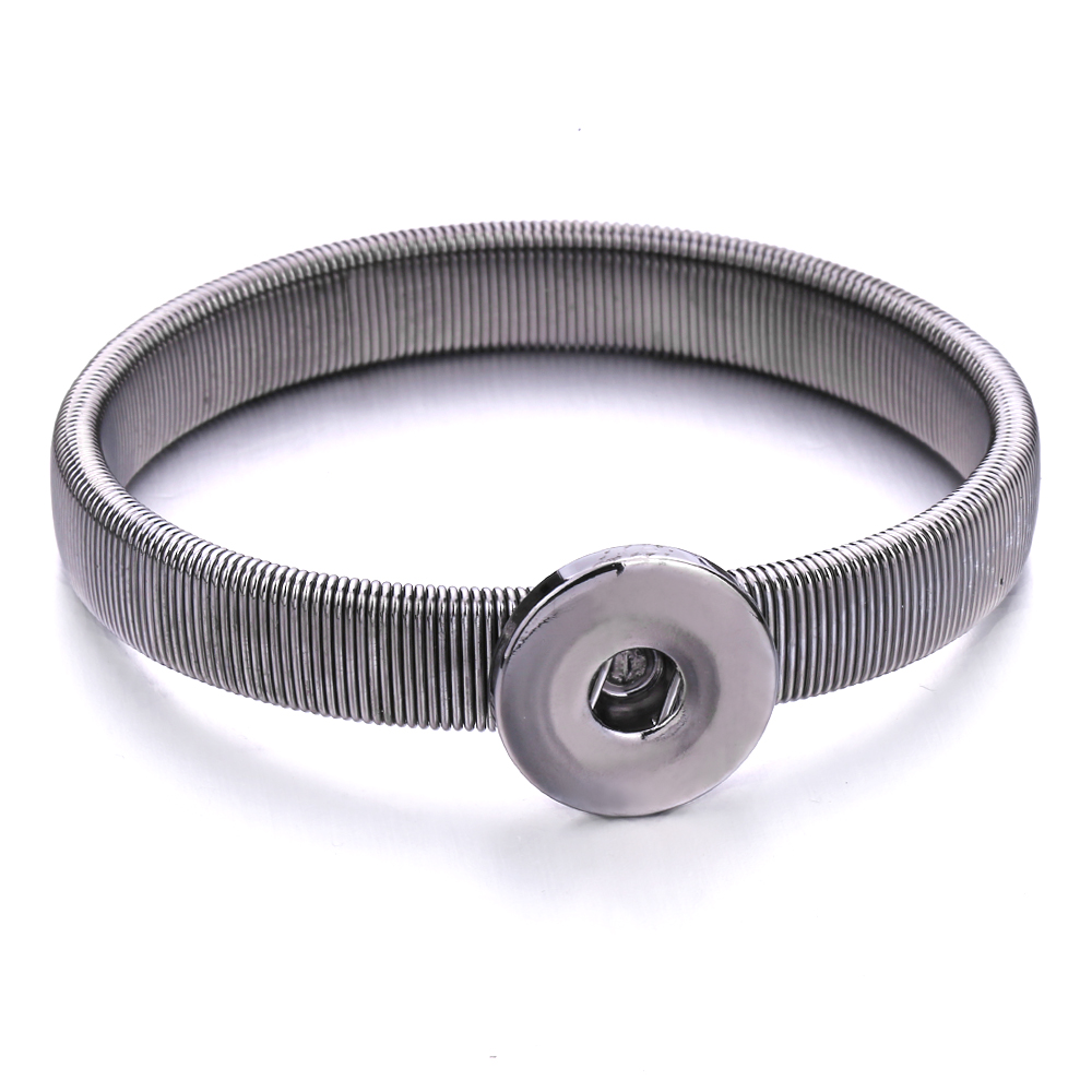 18mm snap button charm Elasticity Bracelet bangle silver gold chain snaps buttons Bracelets Jewelry for women men