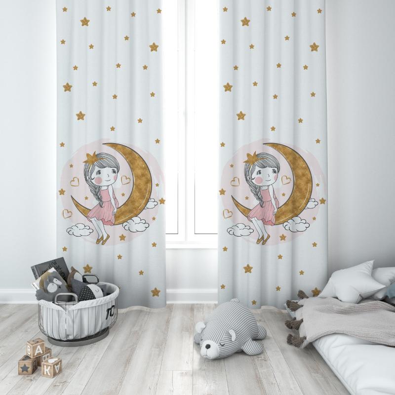 Curtain & Drapes Cute Princess Sitting On The Moon In Hearts Baby Girl Kids Room Special Design Canopy Hook Button Blackout Jealous, 65x135 cm ( 1 pcs)
Curtain & Drapes Cute Princess Sitting On The Moon In Hearts Baby Girl Kids Room Special Design Canopy Hook Button Blackout Jealous, 65x135 cm ( 1 pcs)