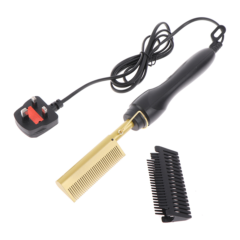 80W Comb Straightener Electric Hair Curler Wet Dry Use Flat Irons Heating For 220623
