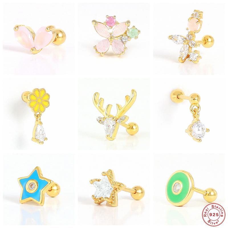 Stud Aide 925 Sterling Silver Pink Crystal Enamel Star Earrings For Women Waterdrop Zircon Charm Mini Elk Deer Ear Studs JewelryStud
Stud Aide 925 Sterling Silver Pink Crystal Enamel Star Earrings For Women Waterdrop Zircon Charm Mini Elk Deer Ear Studs JewelryStud