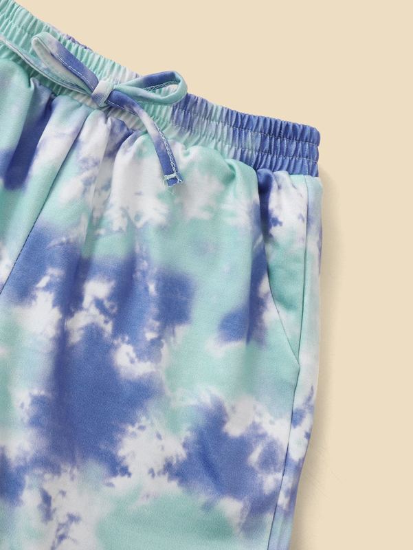 Girls Letter Embroidered Tank Top and Tie Dye Pants Set SHE