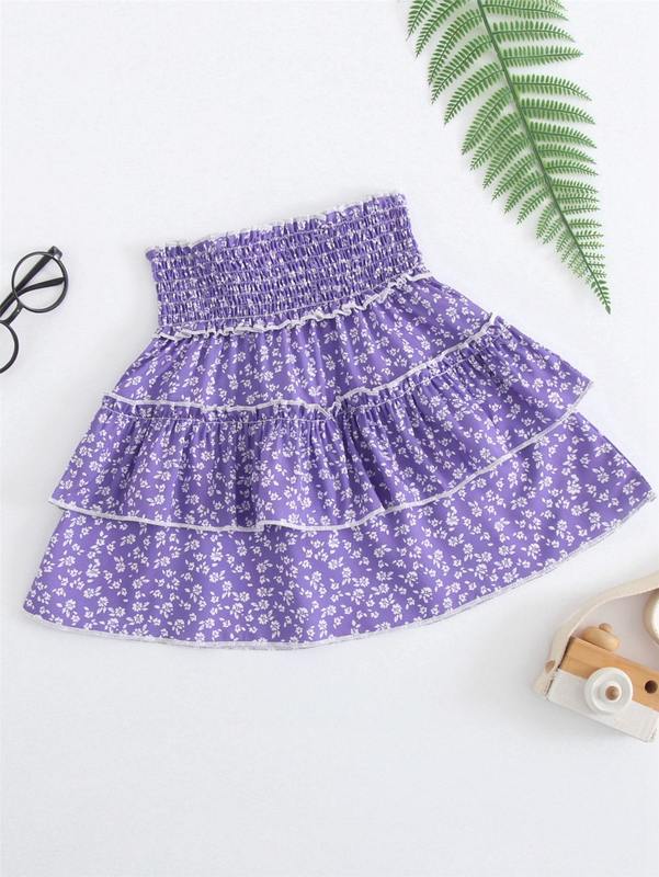 Toddler Girls Ditsy Floral Shirred Layered Hem Skirt SHE, Purplish purple
Toddler Girls Ditsy Floral Shirred Layered Hem Skirt SHE, Purplish purple