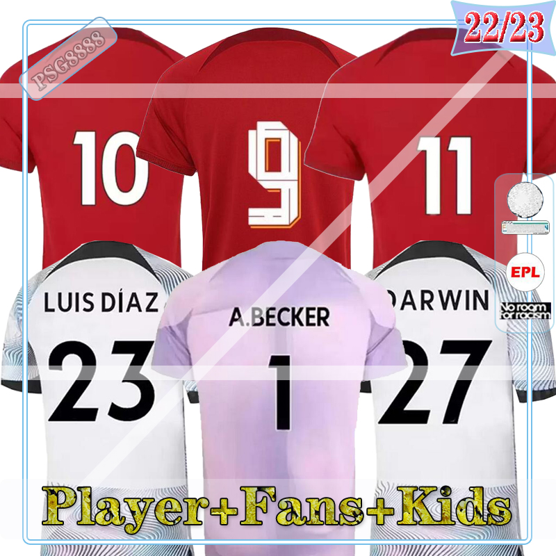 22 23 Fans Player version Soccer Jerseys new season home away Maillot Foot 2022 2023 Mohamed Diogo Luis DIaz Alexander Arnold football shirts men kids kits uniforms, (fsan)
22 23 Fans Player version Soccer Jerseys new season home away Maillot Foot 2022 2023 Mohamed Diogo Luis DIaz Alexander Arnold football shirts men kids kits uniforms, (fsan)