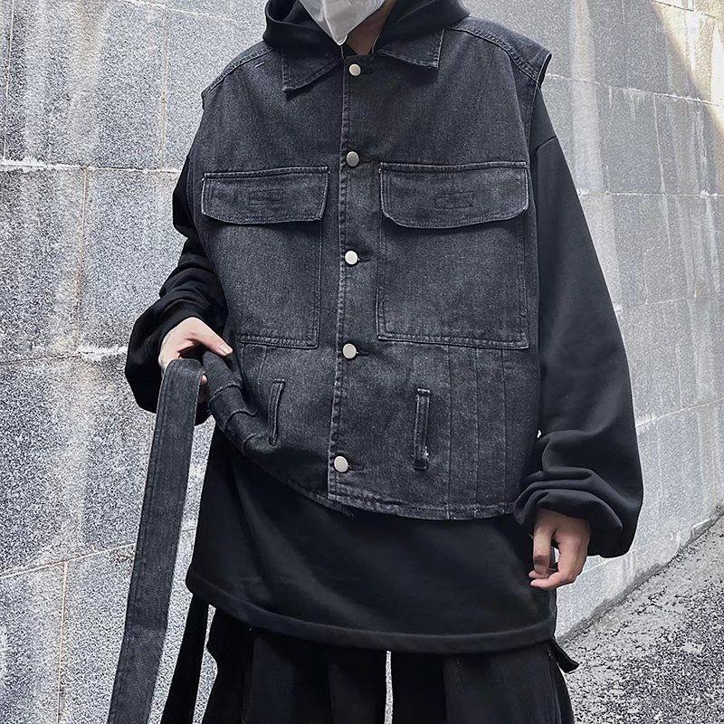 Men' Vests Black Belt Denim Vest Men Fashion Retro Casual Pocket Streetwear Loose Hip Hop Sleeveless Jacket Mens Cargo -3XL Kare22
Men' Vests Black Belt Denim Vest Men Fashion Retro Casual Pocket Streetwear Loose Hip Hop Sleeveless Jacket Mens Cargo -3XL Kare22