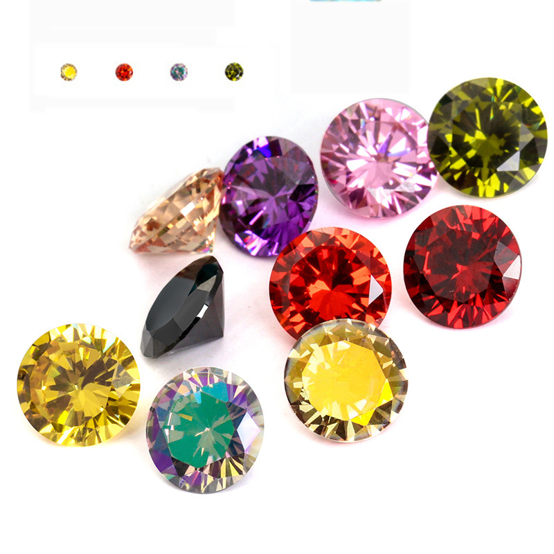 20pcs/lot Rhinestones Crystal Cubic Zircon CZ Stones Round Shape DIY Accessories Pointback Glass Strass 8mm for Jewelry DIY Crafts Making