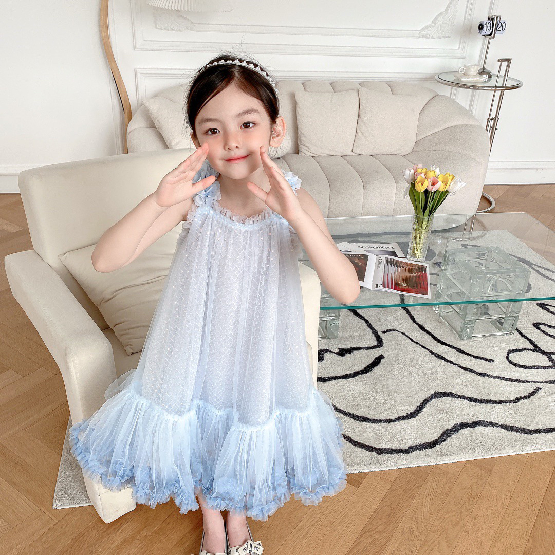 Summer Kids Girls Princess Dresses Baby Girl Wedding party Tutu Dress cute Children Sequined Lace clothing