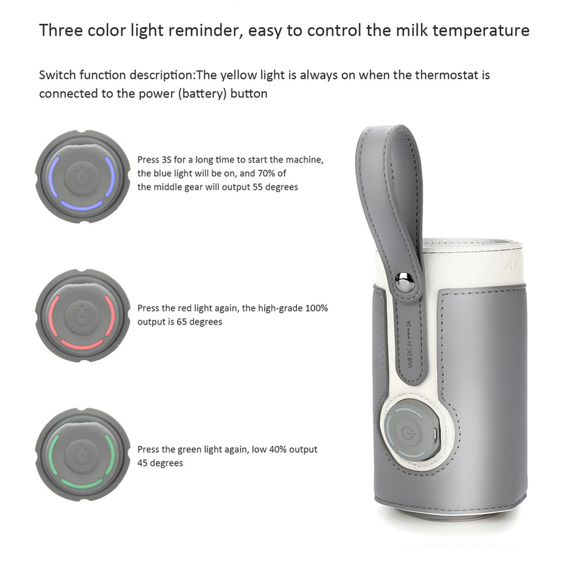 Heated baby bottle cooler bag USB travel milk food heating thermostat portable baby bottle warmer bottle bag 220512