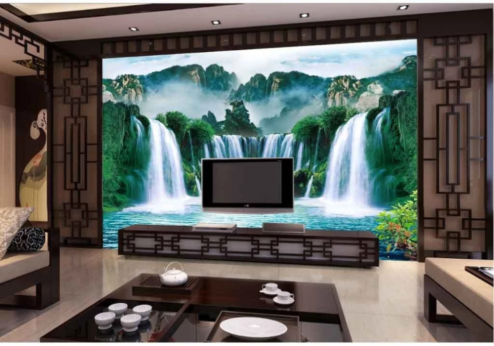 Customized 8d photo wall flowing waterfall wallpapers landscape living room TV background wall paper mural, Green
Customized 8d photo wall flowing waterfall wallpapers landscape living room TV background wall paper mural, Green