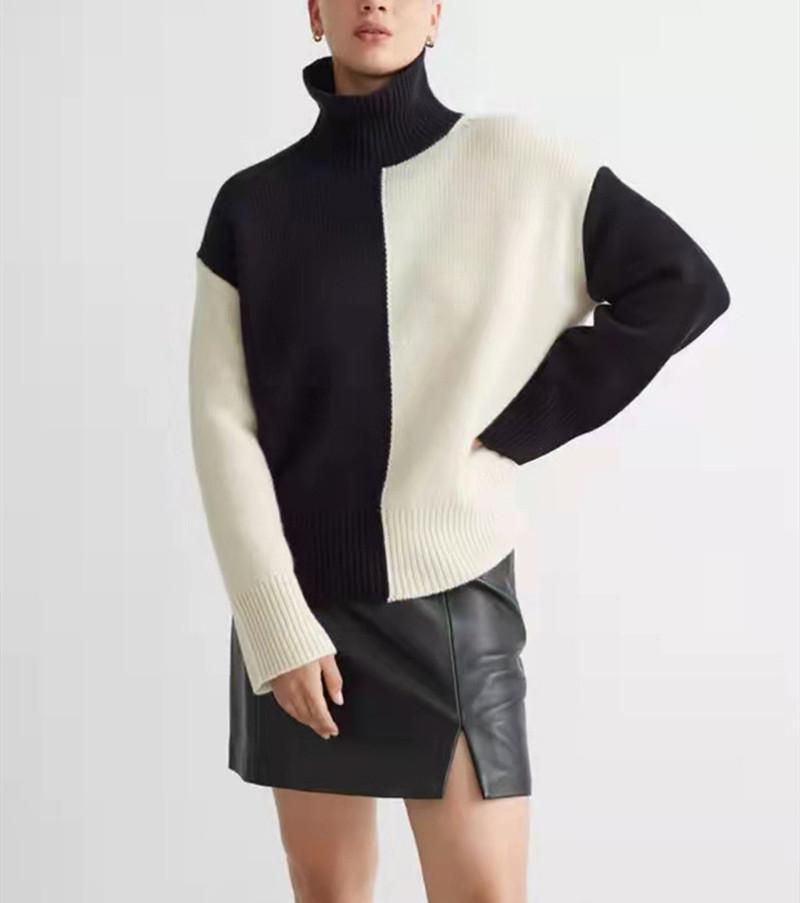 Women' Sweaters Color Stitching Women Turtleneck Knitted Sweater 2022 Ladies Long Sleeve Loose Casual Knitwear Jumpers Female Pullover Tops
Women' Sweaters Color Stitching Women Turtleneck Knitted Sweater 2022 Ladies Long Sleeve Loose Casual Knitwear Jumpers Female Pullover Tops