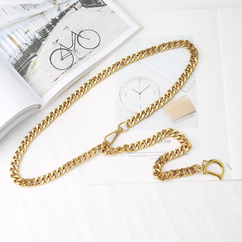 Belts Punk Chain Belt Circle Ladies Alloy For Women Metal Female Waistband Dresses Korean Fashion Waist StrapBelts Emel22