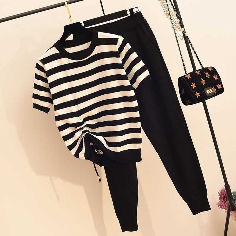 Womens Two-piece Suit Sexy Women Pants Summer Striped Stitching Drawstring Short-sleeved Knitted Female Casual, Orange
Womens Two-piece Suit Sexy Women Pants Summer Striped Stitching Drawstring Short-sleeved Knitted Female Casual, Orange