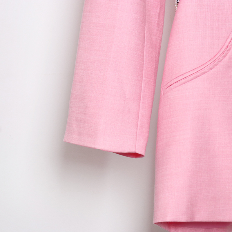 TWOTWINSTYLE Sexy Backless Diamond Blazer Tops Female Lapel Collar Long Sleeve Slim Hollow Out Women's Coat Fashion 220402