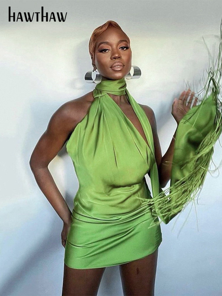 Hawthaw Women Fashion Stain Party Club Bodycon Sleevless Green Mini Dress 2022 Summer Clothes Wholesale Items For Business
Hawthaw Women Fashion Stain Party Club Bodycon Sleevless Green Mini Dress 2022 Summer Clothes Wholesale Items For Business