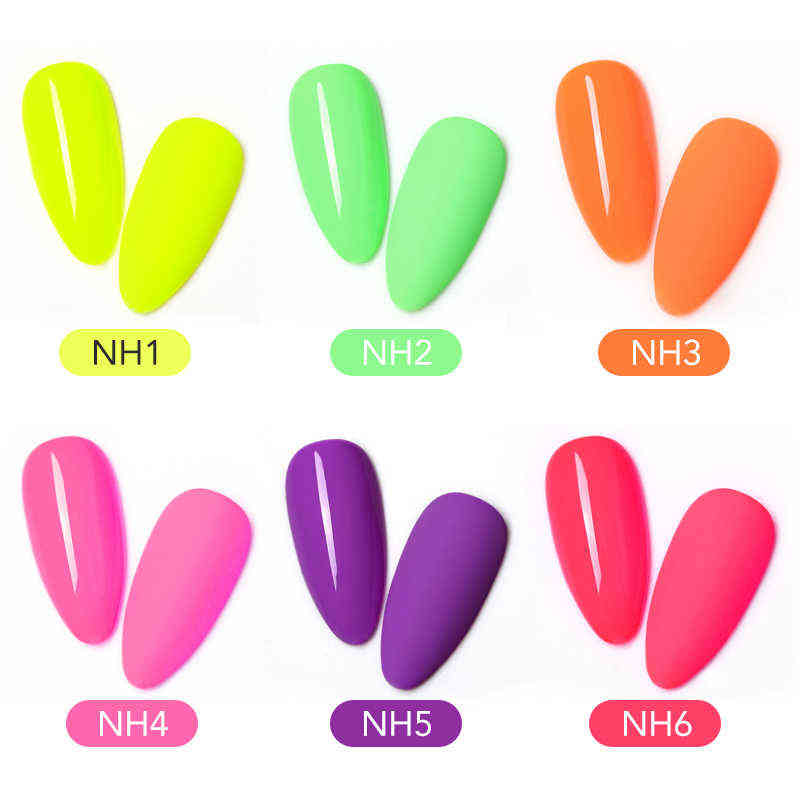 NXY Nail Gel 6pcs Kit Manicure Neon Polish 7 5ml Fluorescent Color Green Yellow Soak Off Uv 0328