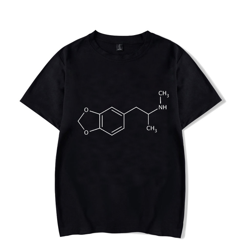 MDMA Molecule Print Shirts Harajuku Oversized High Street Tshirt Vintage Style Allmatch Fashion Luminous Tshirt Unisex Clothes 220608