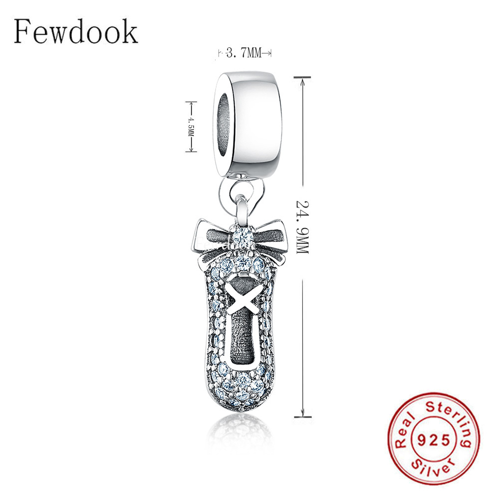925 Sterling Silver Cute Lipstick Shoes Pendant Beads Fit Original Pandora Charms Bracelet Necklace DIY Jewelry Making Women Berloque