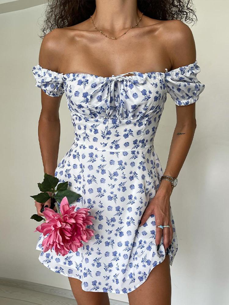 Party Dresses Puff Sleeve Floral Short Dress Women Summer Square Neck Lace-up A-line Bohemian Sexy Vintage FemaleParty, Beige
Party Dresses Puff Sleeve Floral Short Dress Women Summer Square Neck Lace-up A-line Bohemian Sexy Vintage FemaleParty, Beige
