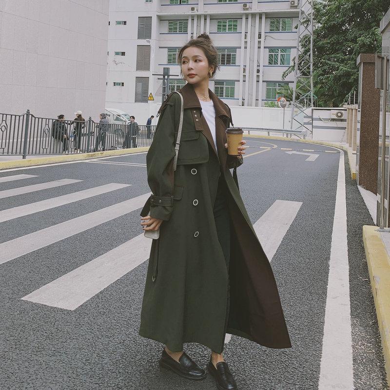 Women' Trench Coats European Style Double-Breasted Long Army Green Women Coat Spring Autumn Outerwear Lady Duster Windbreaker Female
Women' Trench Coats European Style Double-Breasted Long Army Green Women Coat Spring Autumn Outerwear Lady Duster Windbreaker Female
