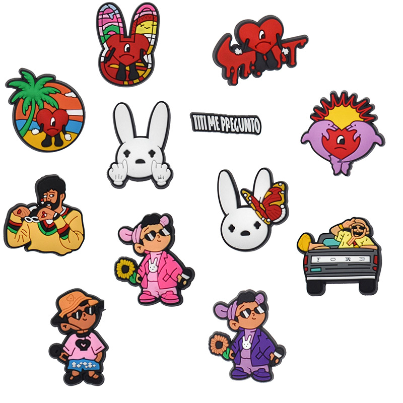 100pcs Wholesale Bad Bunny Croc Charms Cute Cartoon Jibitz Shoe Charm Clog Pins Accessories
100pcs Wholesale Bad Bunny Croc Charms Cute Cartoon Jibitz Shoe Charm Clog Pins Accessories