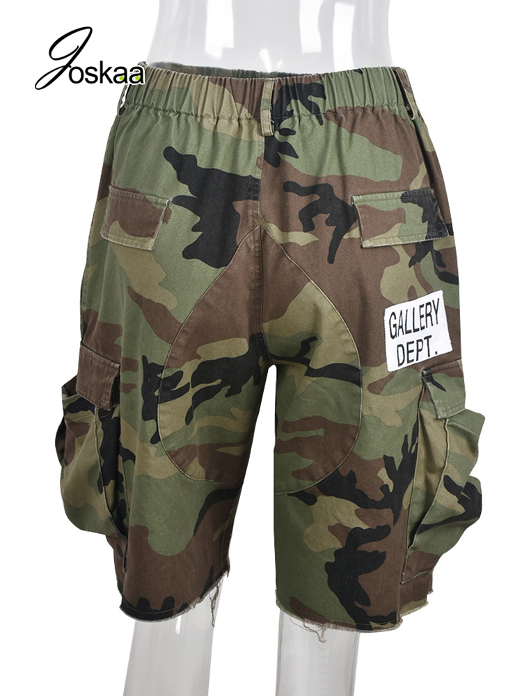 Joskaa Summer Casual High Waist Camouflage Pockets Sexy Woman Shorts For Women Short Jeans Pants Street Clothes 220527