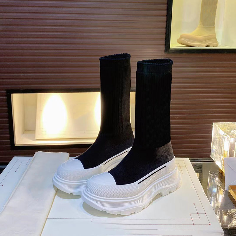 Women Designer Socks Boot Platform Shoes Autumn Winter Fashion Sexy Knitted Elastic Boot Lady Letter Thick High Heels, Black white
Women Designer Socks Boot Platform Shoes Autumn Winter Fashion Sexy Knitted Elastic Boot Lady Letter Thick High Heels, Black white