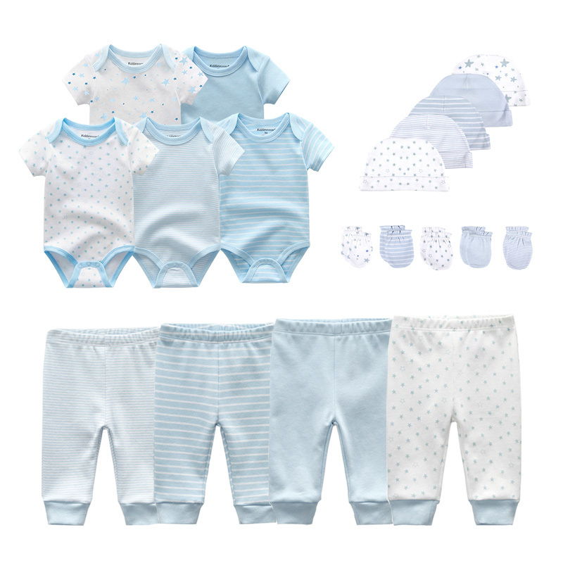 Solid Unisex Born Baby Boy Clothes Bodysuits+Pants+Hats+Gloves Girl Cotton Clothing Sets Roupa de 220509