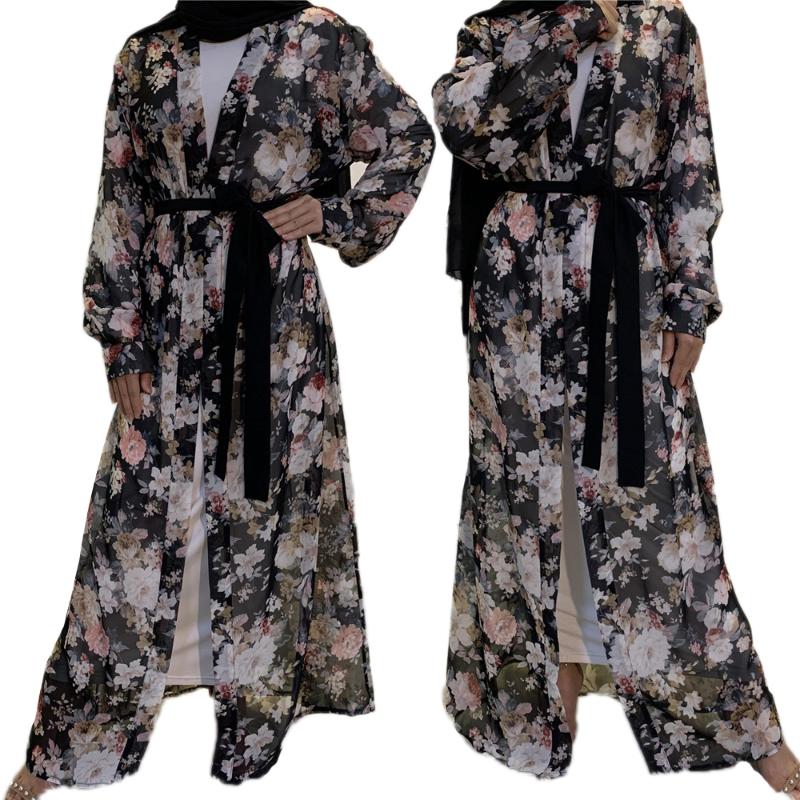 Ethnic Clothing Women Open Abaya Floral Printed Long Dress Chiffon Summer With Belt Muslim Arab Ramadan Islamic Vintage TurkishEthnic
Ethnic Clothing Women Open Abaya Floral Printed Long Dress Chiffon Summer With Belt Muslim Arab Ramadan Islamic Vintage TurkishEthnic