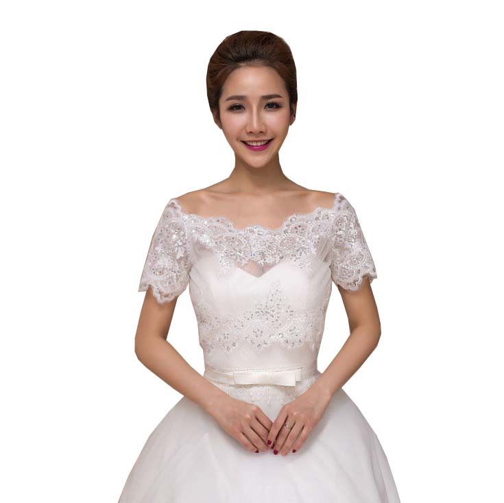 Jackets Autumn Summer Lace Bride Wedding Elegant bridal Opera Evening Party Prom Costume Capes Ivory color Women Jackets