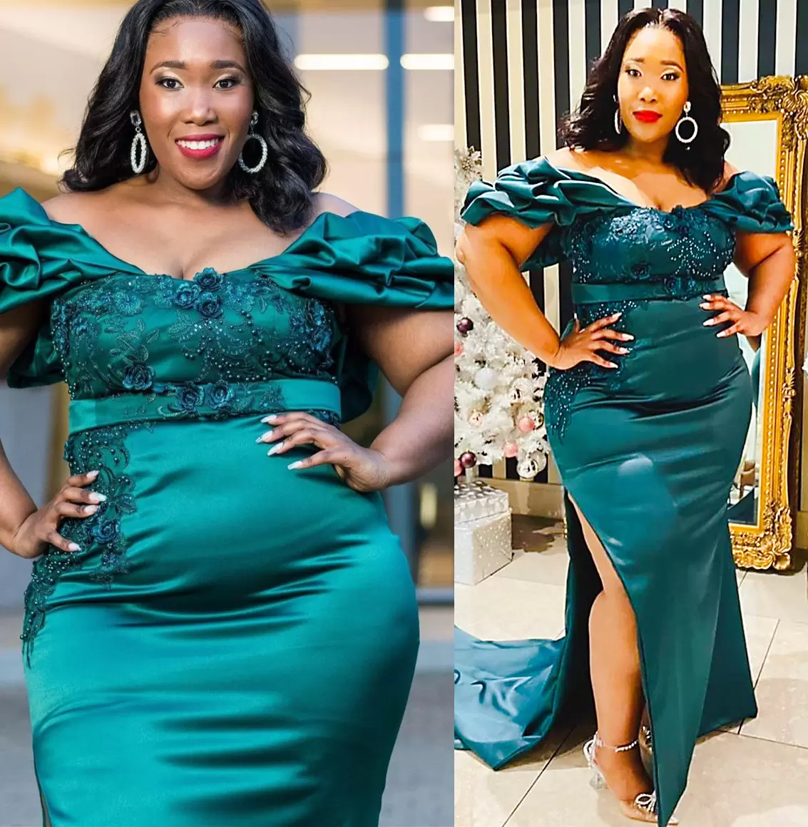 2021 Hunter Green Plus Size Evening Dresses Mermaid Side Slit Satin Sweep Train Beaded Off the Shoulder Custom Made Prom Party Gowns Vestidos, Red
2021 Hunter Green Plus Size Evening Dresses Mermaid Side Slit Satin Sweep Train Beaded Off the Shoulder Custom Made Prom Party Gowns Vestidos, Red