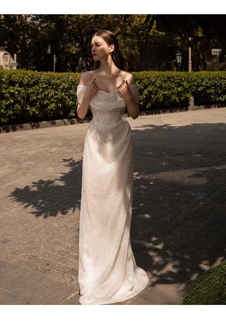 Glamorous Prom Dress Party Dresses Ruffle Floor Length Tulle Bling Sequins Diamond Formal Custom Made