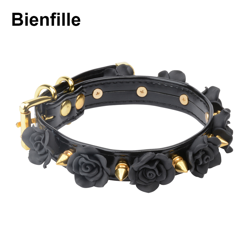 Handmade Pastel Goth Spiked Choker Cool Fetish Floral Spikes Collar BDSM-Gear Harajuku Kawaii Rose Flower Slave Choker Necklace 220817