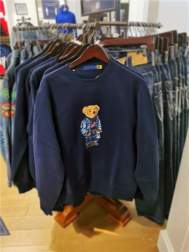 High quality print bear sweater US SIZE Sweatshirts Thick cotton tracksuits men long sleeves Sweat shirtS-XXL