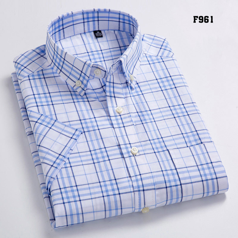 MACROSEA Summer Short Sleeve Plaid Shirts Fashion Men Business Formal Casual 100% Cotton Slim Fit Plus Size S-8XL 220322