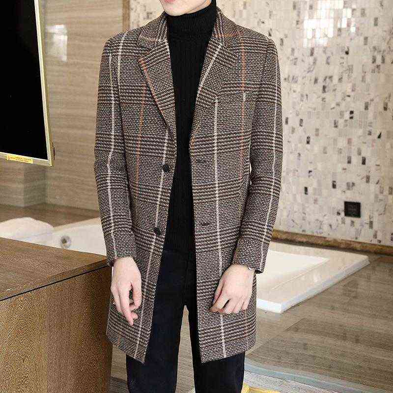 Men's Autumn Winter Long Slim-fit Woolen Trench Coat Fashion Business Casual Plaid Suit Collar Wool Tops Men Jacket & Blends T220810, N1-black white
Men's Autumn Winter Long Slim-fit Woolen Trench Coat Fashion Business Casual Plaid Suit Collar Wool Tops Men Jacket & Blends T220810, N1-black white