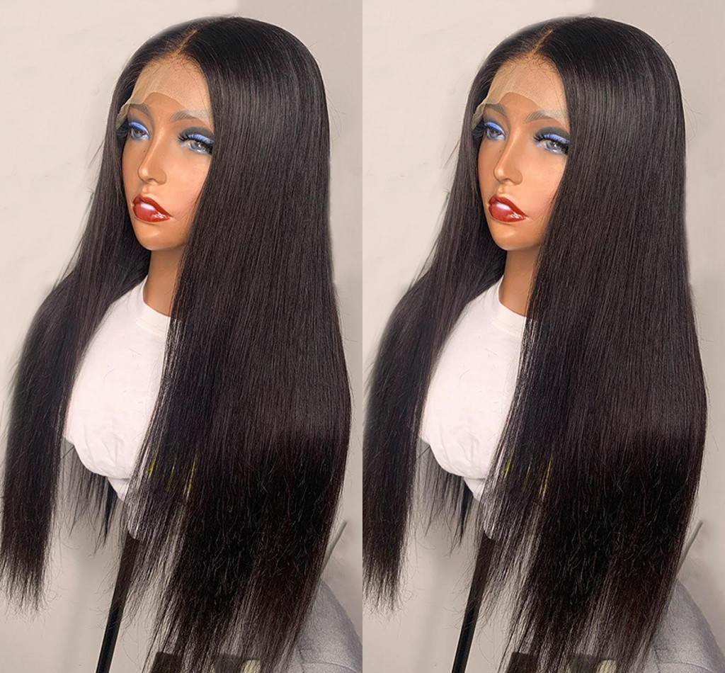 30 Inch Long Straight Lace Front Brazilian Human Hair Wig 13x4 Synthetic Frontal Wigs With Babyhair For Women