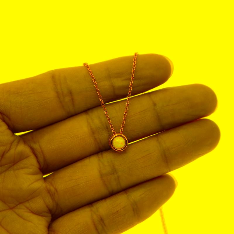Chains Delicate Jewelry Gold Color Minimalist 925 Sterling Silver Fire Opal Simple Round Stone Dainty Necklace For Women AccessoriesChains
Chains Delicate Jewelry Gold Color Minimalist 925 Sterling Silver Fire Opal Simple Round Stone Dainty Necklace For Women AccessoriesChains