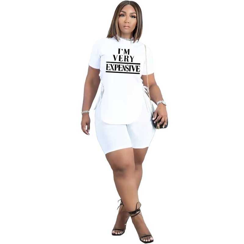 Plus Size Summer Women Tracksuits Solid T-shirt + short Pants Ripped Jogger Suits 2 PCS Sets Letter Printed Outfits S-4XL Designer Clothing