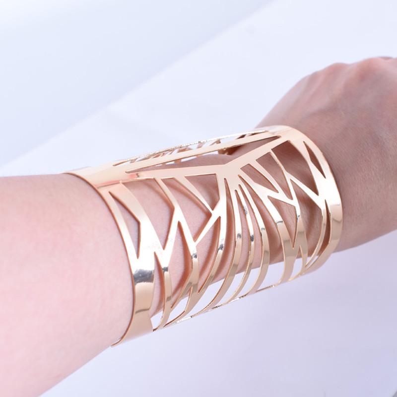 Charm Bracelets Wide Exaggerated Hollow Rose Gold Bracelet Fashion Punk Style Ladies Girl Jewelry Gifts Summer 2022Charm 
Charm Bracelets Wide Exaggerated Hollow Rose Gold Bracelet Fashion Punk Style Ladies Girl Jewelry Gifts Summer 2022Charm