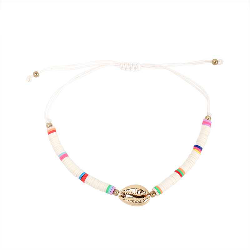Bohemian Polymer Clay Disc Beads Strands Shell Charm Bracelets Jewelry