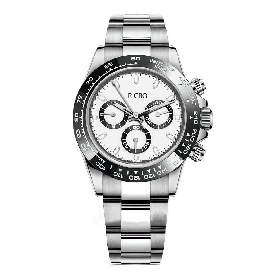 Elegant Men's Fine Steel Watch - 40mm Ceramic Bezel, Multi-Featured Automatic Mechanism, Without Stopwatch Feature