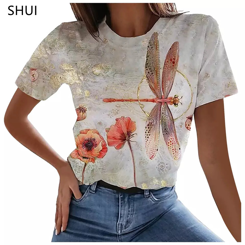 MUSIC T SHIRT Sexy Fashion Ladies Tshirt Summer Loose Womens Floral Print XL Top 3D Printed Abstract Pattern Lovely 220527